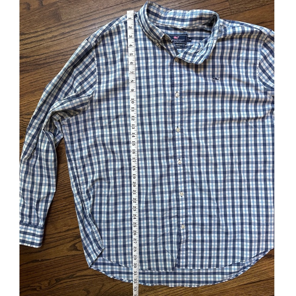 Vineyard Vines Men's Blue Plaid Whale Shirt Size 2XL - Picture 5 of 6